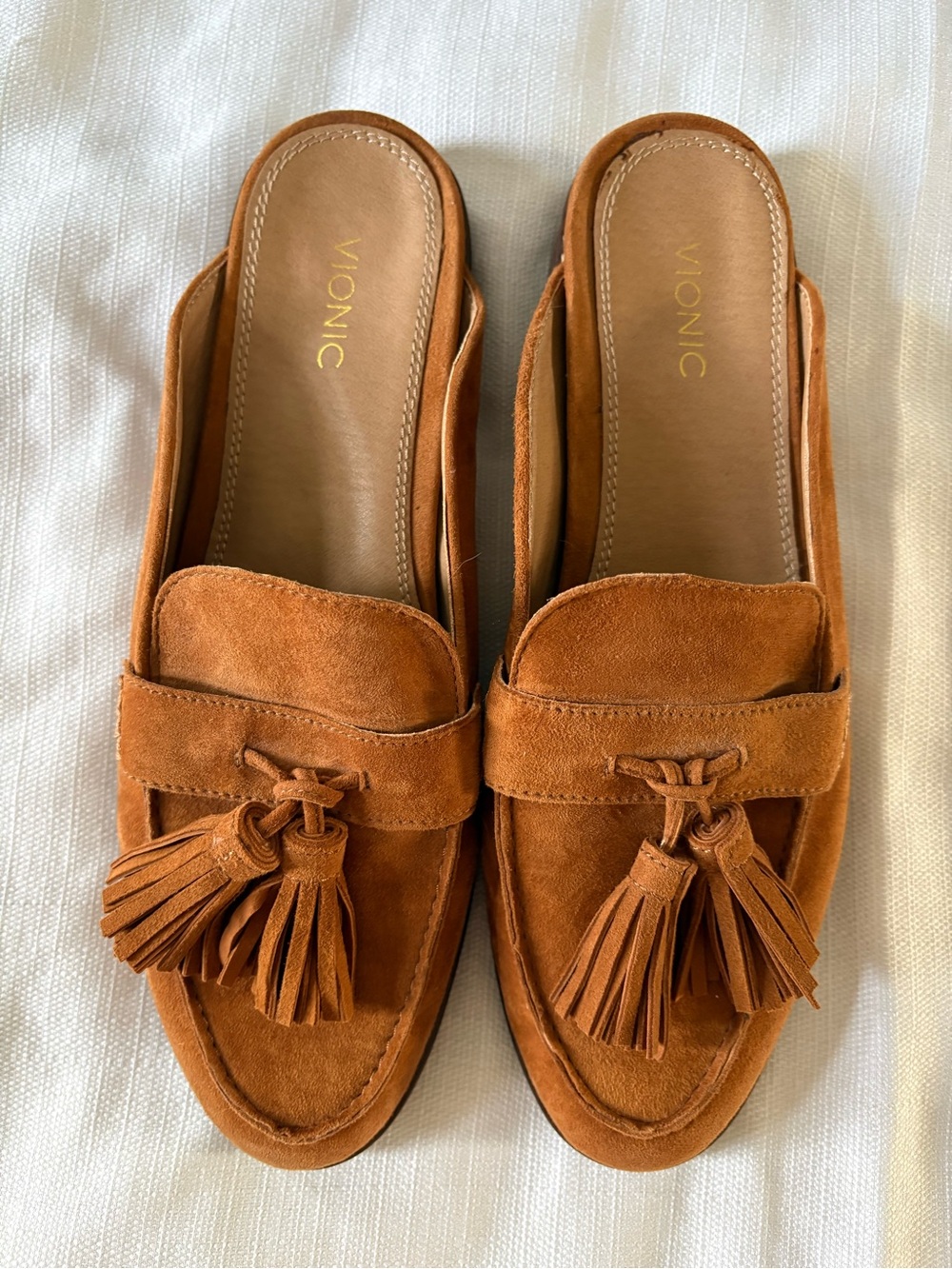 NEW Vionic Reagan suede mule loafers with tassel size 9.5 - Picture 2 of 6